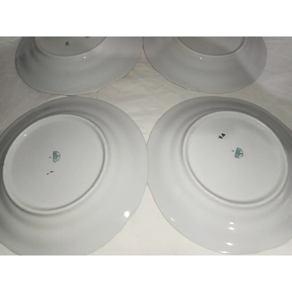 Vintage Favolina Bread/Butter Plates Made in Poland Floral Gold Trim Porcelain